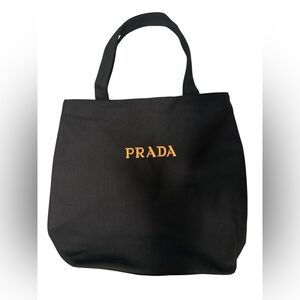 Prada Black Tote with Gold Accents